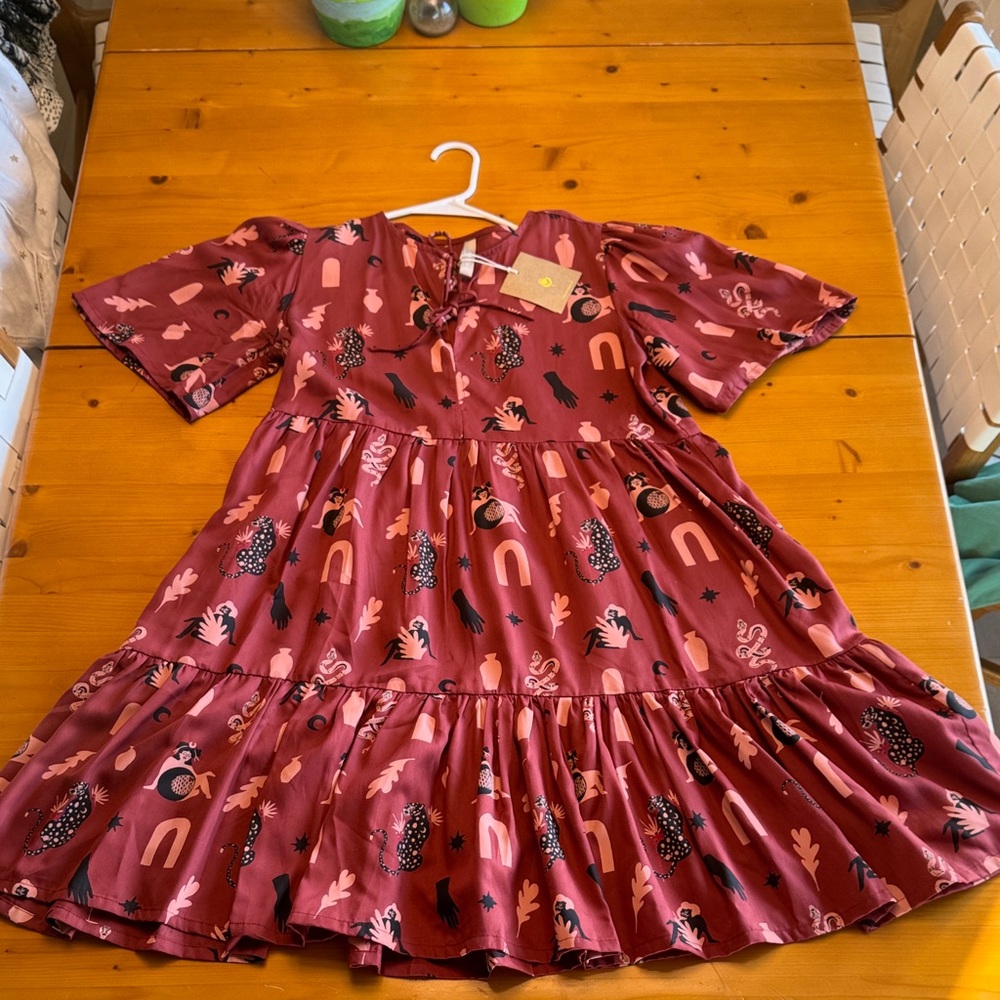 Mata Traders NWT Women’s Dress in Rust Red with 2 side pockets